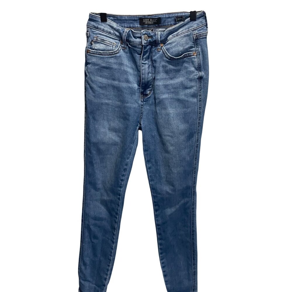 Judy Blue‎ Womens 5/27 Skinny Fit Blue Jeans Distressed Stretch